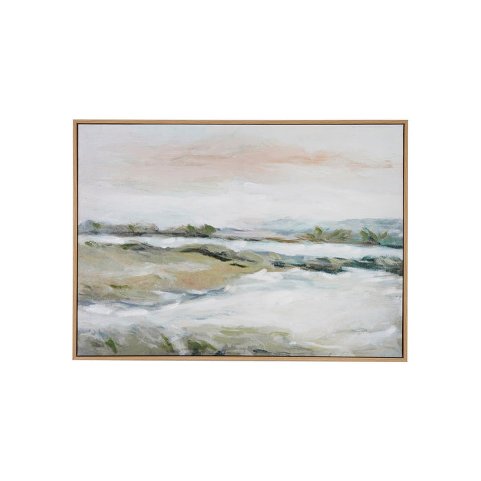 Quadro a Óleo 52x72cm Praia Rochas