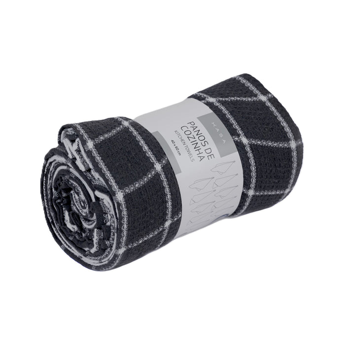 Conjunto 10 Panos Cozinha Cinza e Branco-Kasa-Home Story