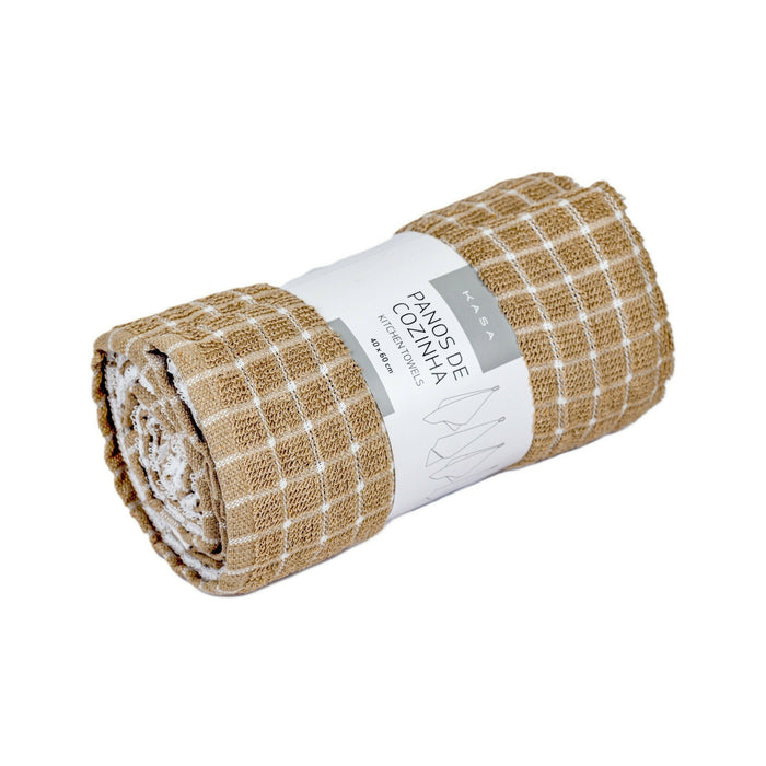 Conjunto 5 Panos Cozinha Bege e Branco-Kasa-Home Story