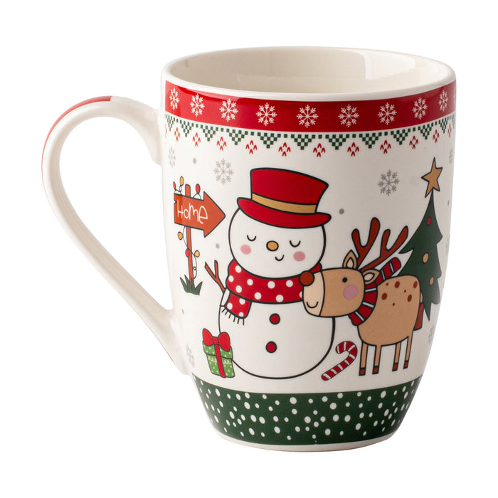 Caneca Boneco de Neve 340ml com Fundo Verde