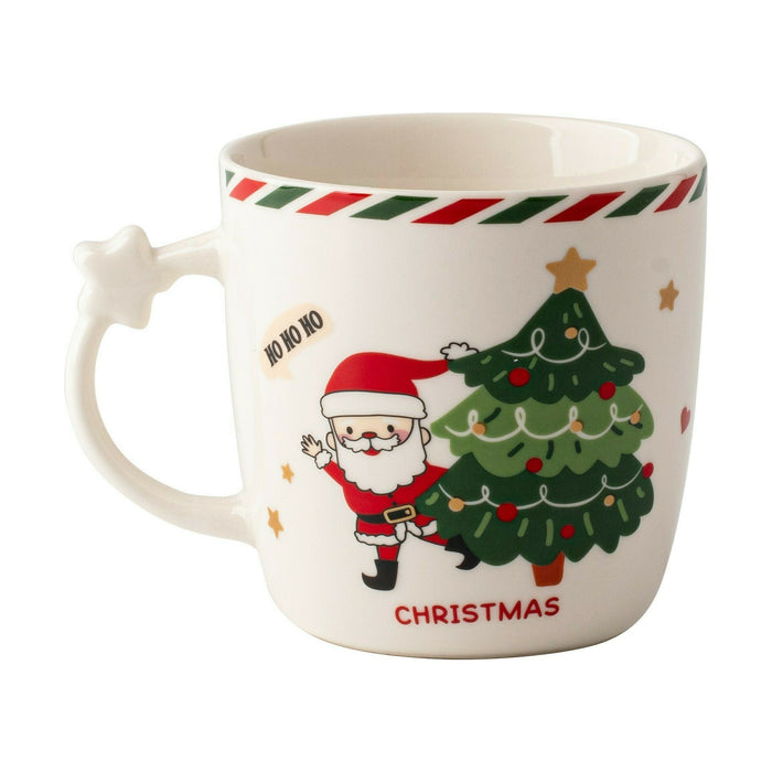 Caneca com Estrela Pai Natal e Árvore