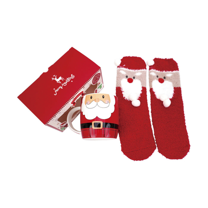 Conjunto Caneca Pai Natal 360ml com Meias