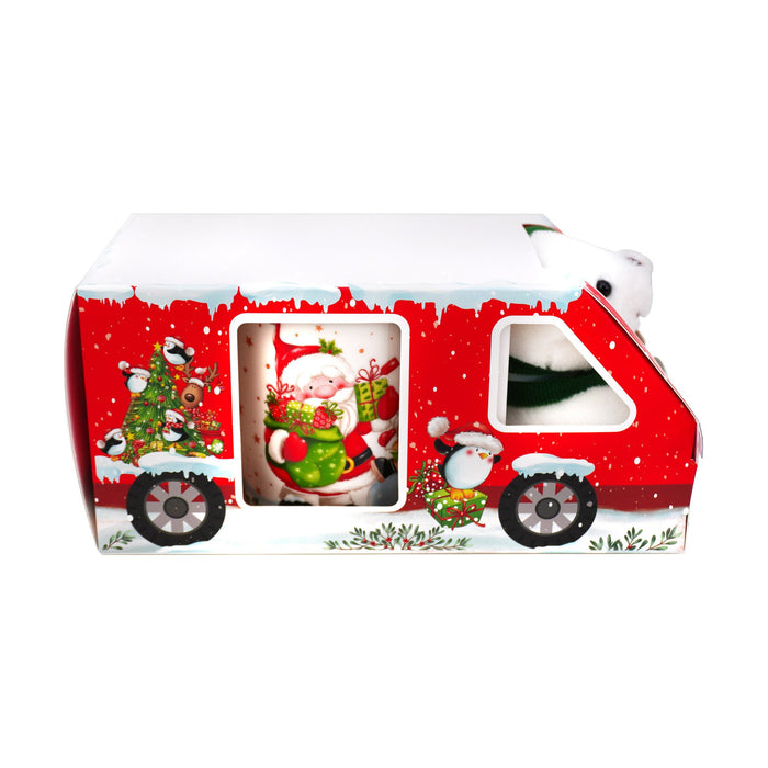 Carrinha com Caneca Pai Natal 360ml e Peluche