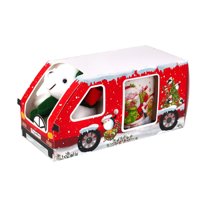 Carrinha com Caneca Pai Natal 360ml e Peluche