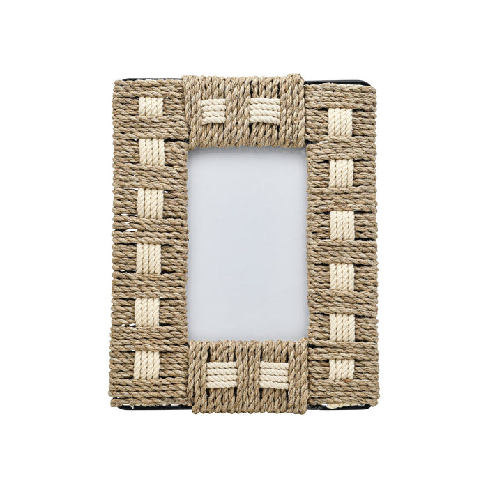 Moldura Rattan com Entrançado Branco 10x15cm