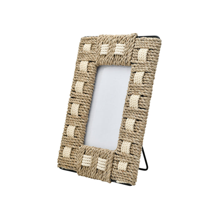 Moldura Rattan com Entrançado Branco 10x15cm