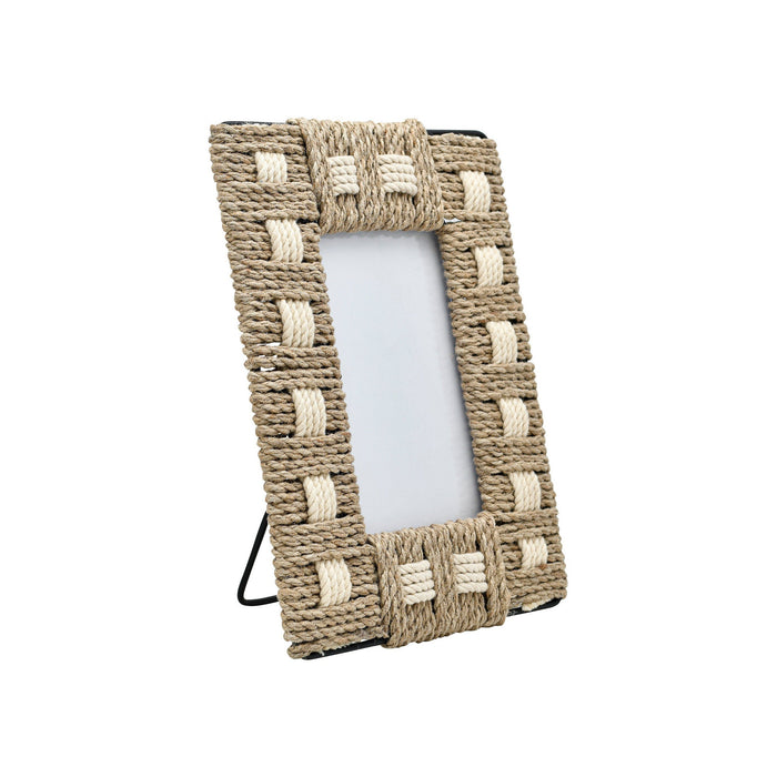 Moldura Rattan com Entrançado Branco 10x15cm