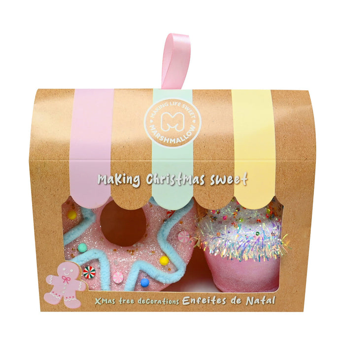 Conjunto 2 Ornamentos Cupcake e Donut Candy