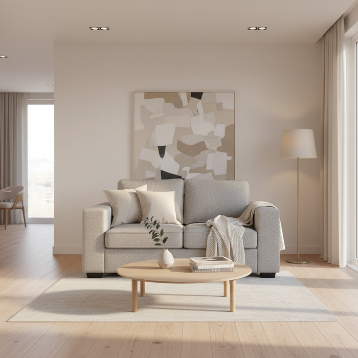 Sofá 2 Lugares Leipzig Cinza ambiente