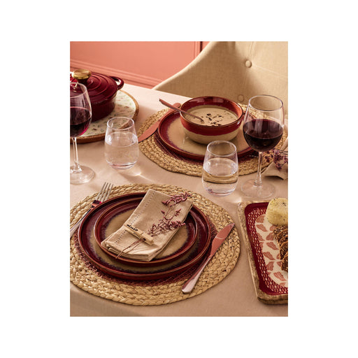 Prato Redondo Madeira 30cm Flores Branco-Kasa-Home Story