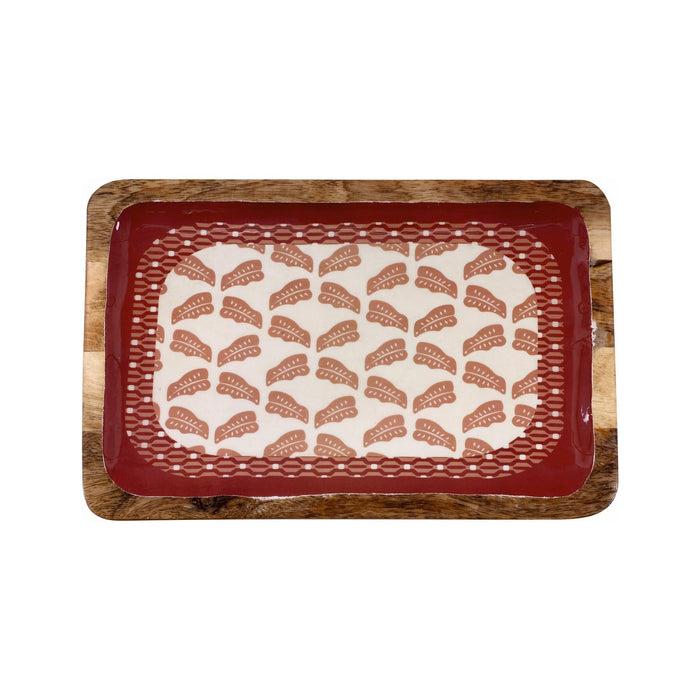 Prato Madeira Retangular 30x20cm Bordeaux-Kasa-Home Story