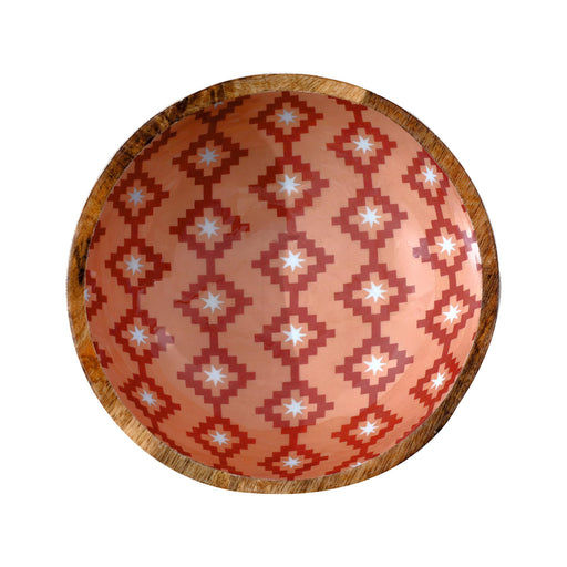 Taça Madeira 19cm Losangos Rosa-Kasa-Home Story