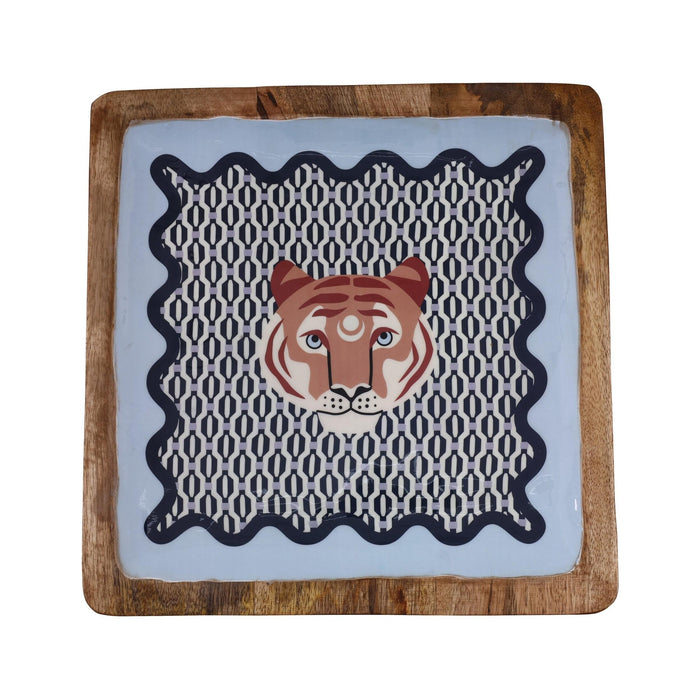 Prato Madeira Quadrado 30cm Tigre-Kasa-Home Story