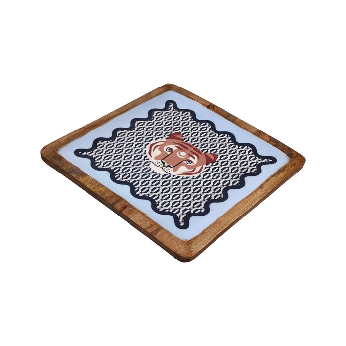 Prato Madeira Quadrado 30cm Tigre-Kasa-Home Story