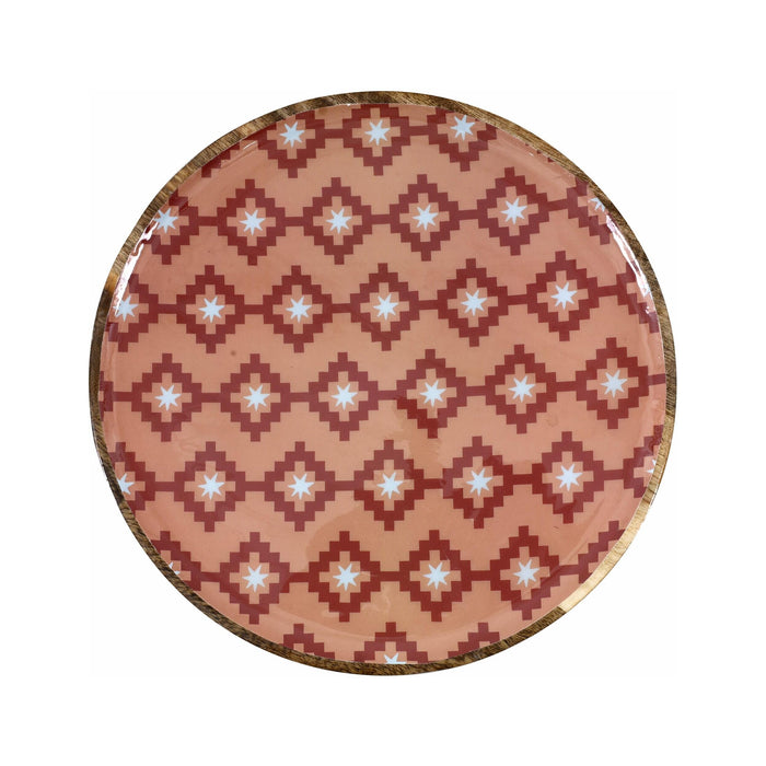 Prato Redondo Madeira 30cm Losangos-Kasa-Home Story