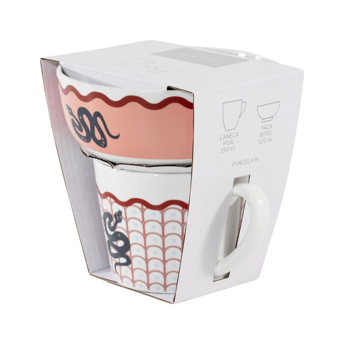 Conjunto Caneca e Taça Serpente Cosmos-Kasa-Home Story