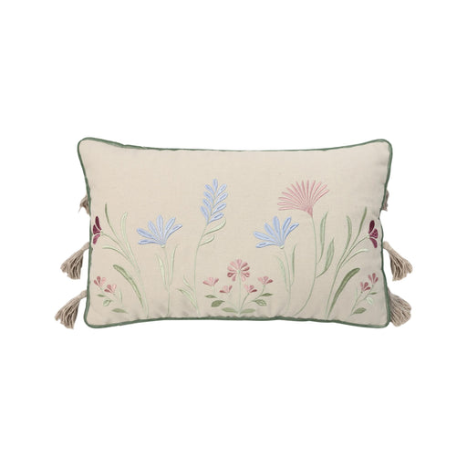 Almofada 30x50cm Flores Bordada Plantópia-Kasa-Home Story