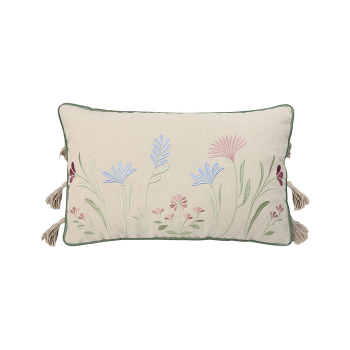 Almofada 30x50cm Flores Bordada Plantópia-Kasa-Home Story