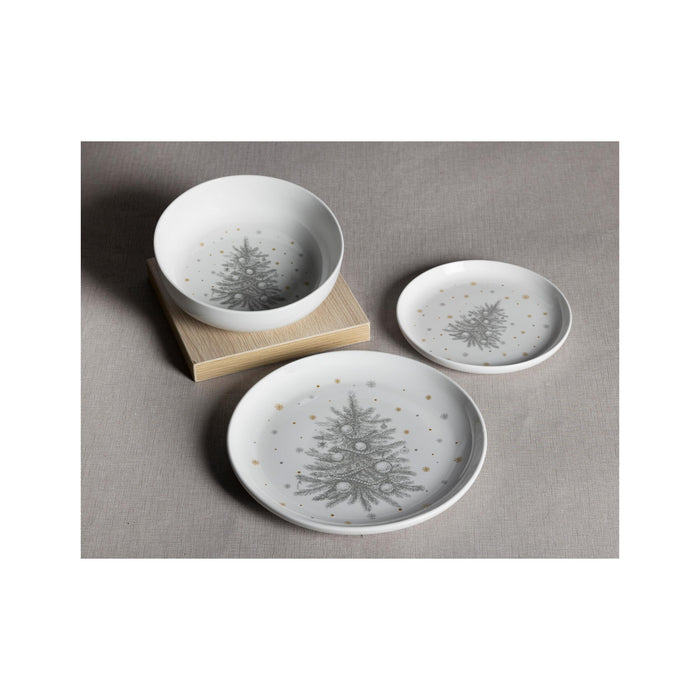 Prato Raso Árvore Cinza e Dourado-Kasa-Home Story