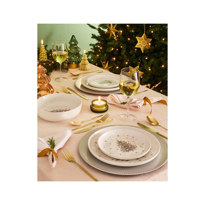 Prato Sobremesa Árvore Cinza e Dourado-Kasa-Home Story