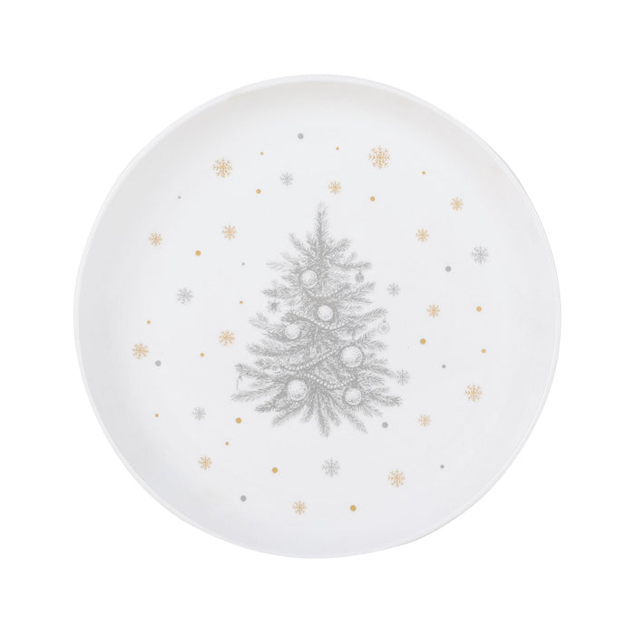 Prato Bolo Árvore Cinza e Gold-Kasa-Home Story