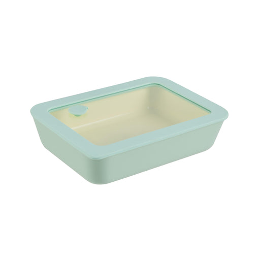 Caixa Hermética Retangular Vidro com Tampa Verde-Kasa-Home Story