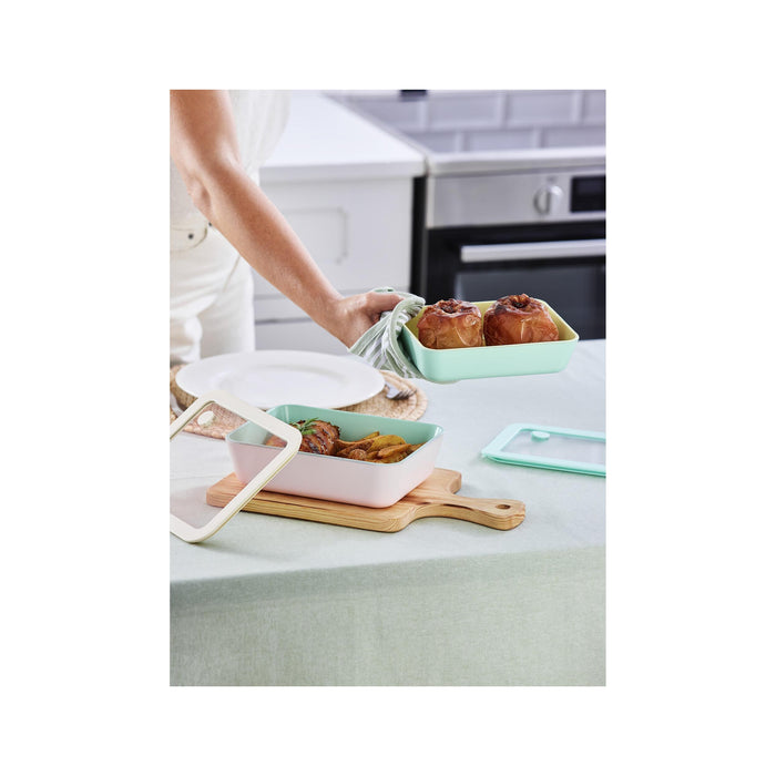 Caixa Hermética Retangular Vidro com Tampa Verde-Kasa-Home Story