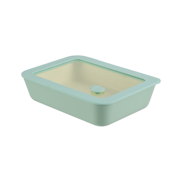 Caixa Hermética Retangular Vidro com Tampa Verde-Kasa-Home Story