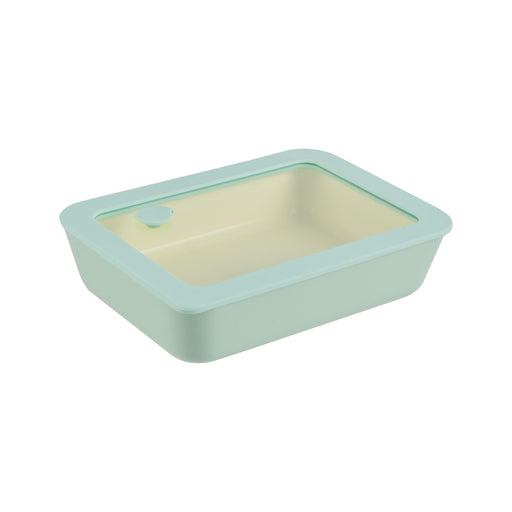 Caixa Hermética Retangular Vidro com Tampa Verde-Kasa-Home Story