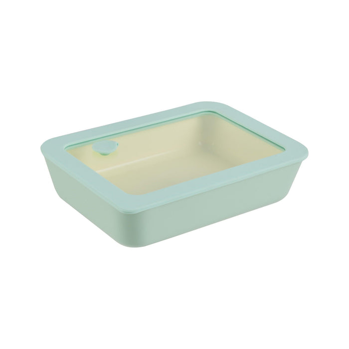 Caixa Hermética Retangular Vidro com Tampa Verde-Kasa-Home Story