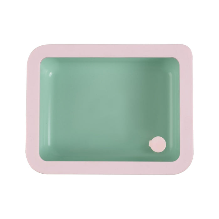 Caixa Hermética Retangular Vidro com Tampa Rosa-Kasa-Home Story