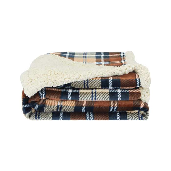 Manta Borreguito Xadrez Bege-Kasa-Home Story