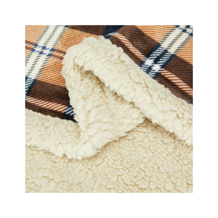 Manta Borreguito Xadrez Bege-Kasa-Home Story