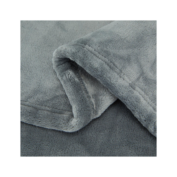 Manta Flanela 130x160cm Cinza-Kasa-Home Story