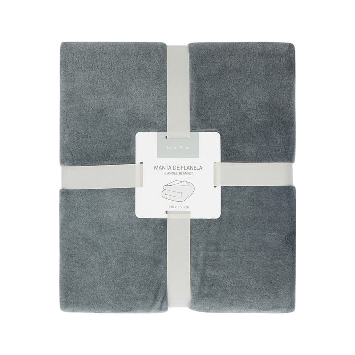 Manta Flanela 130x160cm Cinza-Kasa-Home Story