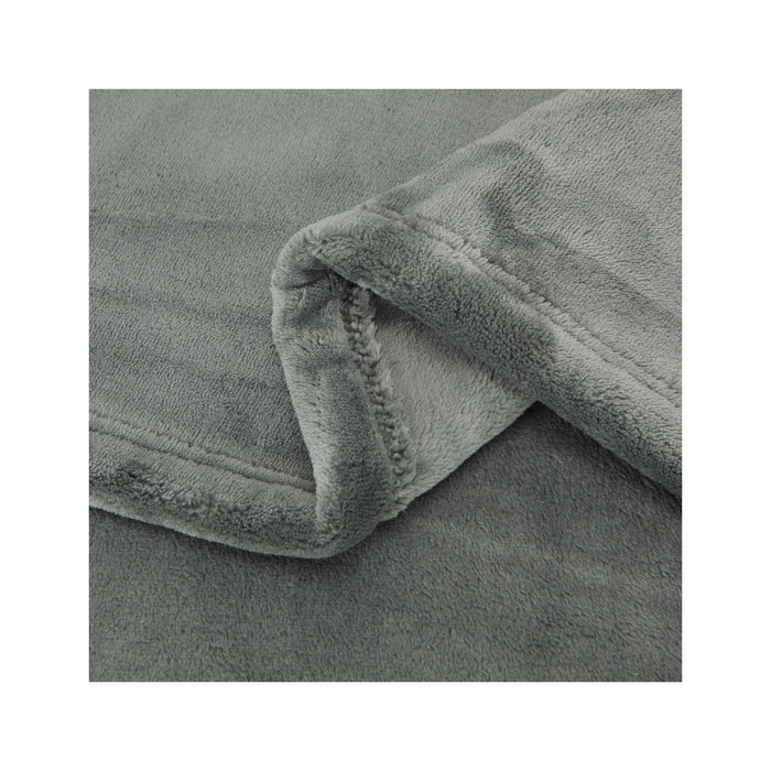 Manta Flanela 130x160cm Cinza-Kasa-Home Story