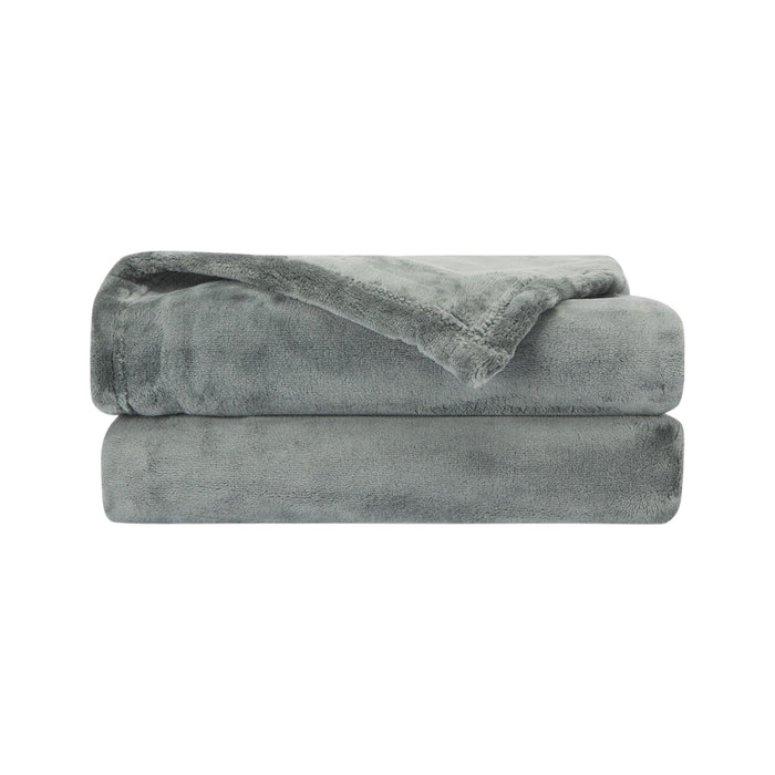 Manta Flanela 130x160cm Cinza-Kasa-Home Story