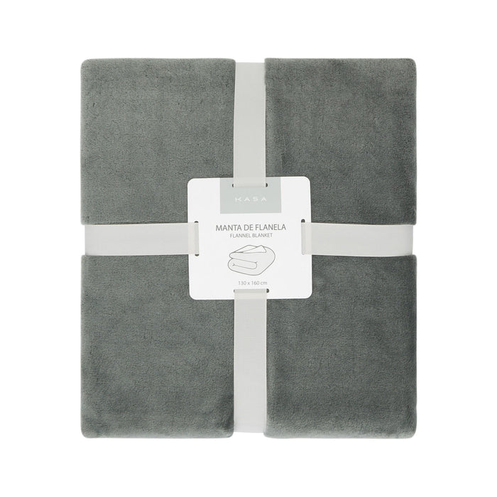 Manta Flanela 130x160cm Cinza-Kasa-Home Story