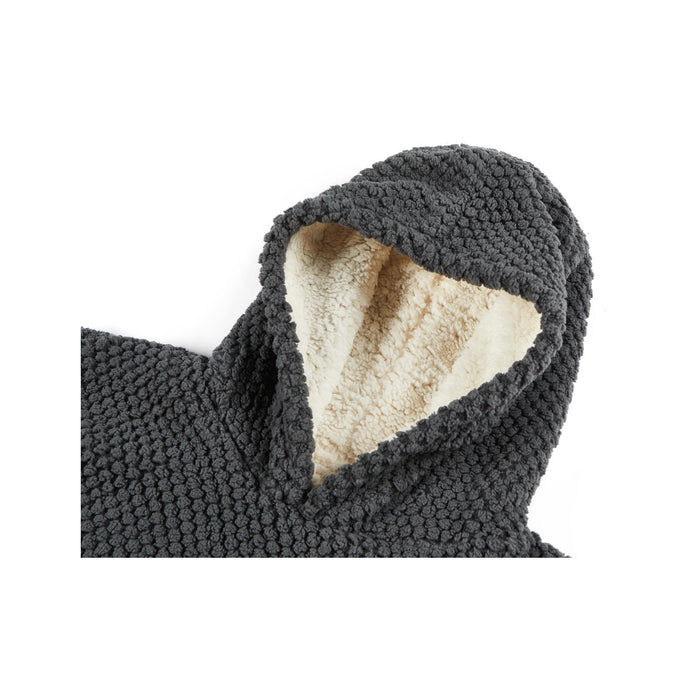 Hoodie Jacquard com Borreguito Cinza-Kasa-Home Story