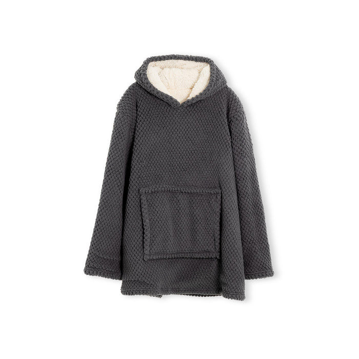 Hoodie Jacquard com Borreguito Cinza-Kasa-Home Story