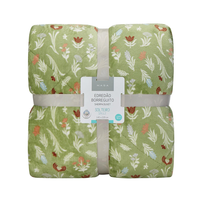 Edredão Coral Borreguito Verde Plantópia-Kasa-Home Story