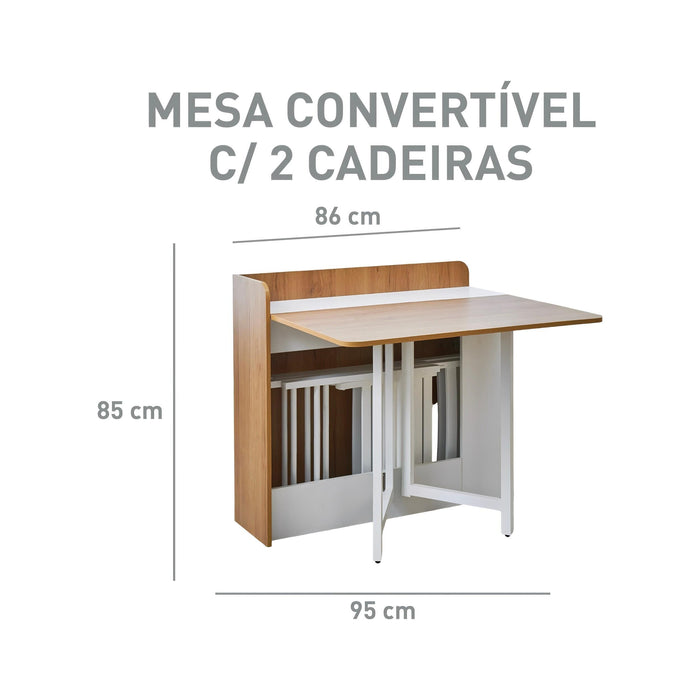 Mesa Convertível com 2 Cadeiras-Kasa-Home Story