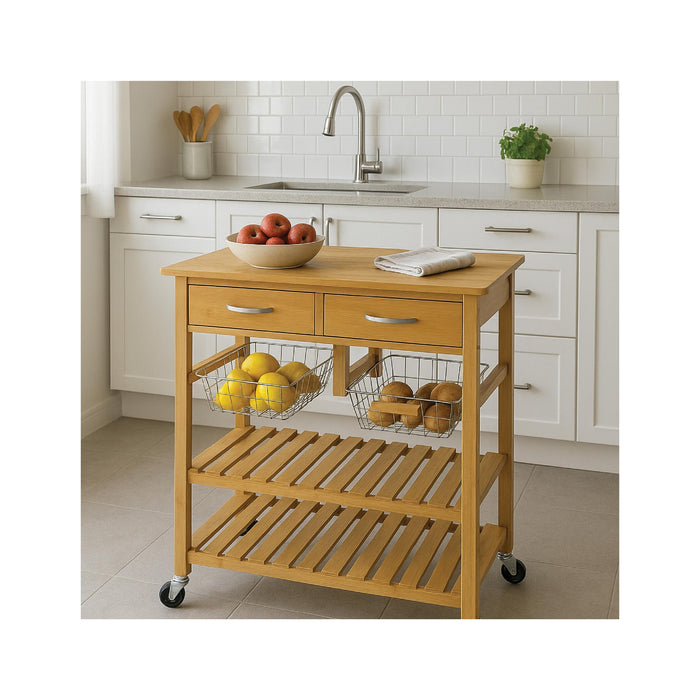 Carrinho de Apoio Cozinha Bambu-Kasa-Home Story