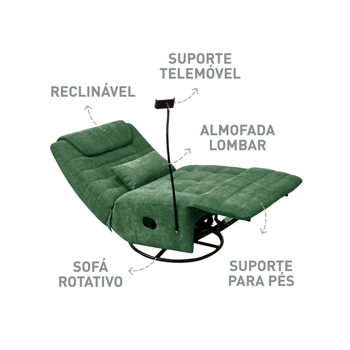 Sofá Reclinável Verde Togo-Kasa-Home Story