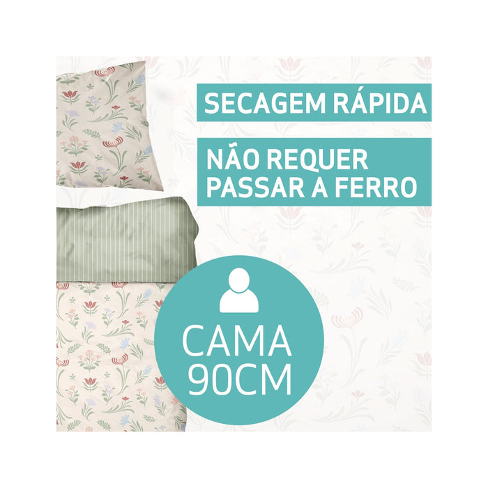Conjunto Capa Edredão Microfibra Plantópia-Kasa-Home Story