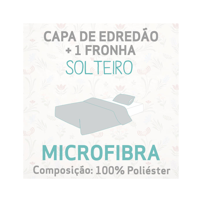 Conjunto Capa Edredão Microfibra Plantópia-Kasa-Home Story