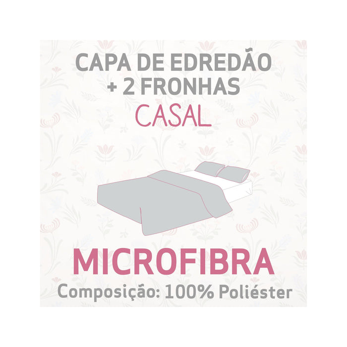 Conjunto Capa Edredão Microfibra Plantópia-Kasa-Home Story