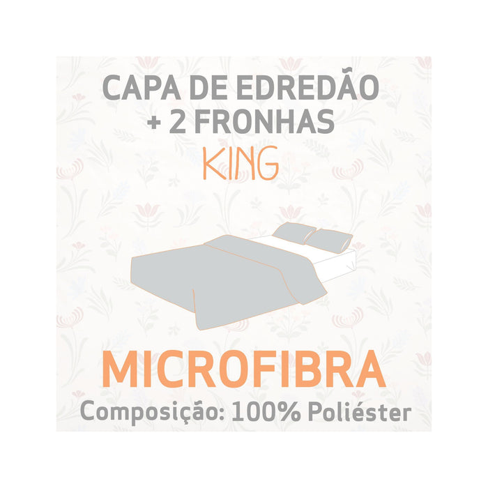 Conjunto Capa Edredão Microfibra Plantópia-Kasa-Home Story