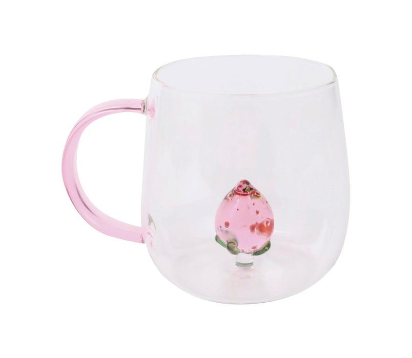 Caneca Vidro com Morango-Kasa-Home Story