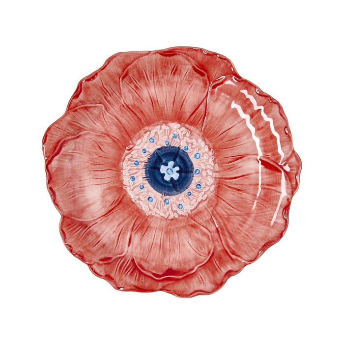 Prato Flor Vermelho com Centro Azul-Kasa-Home Story
